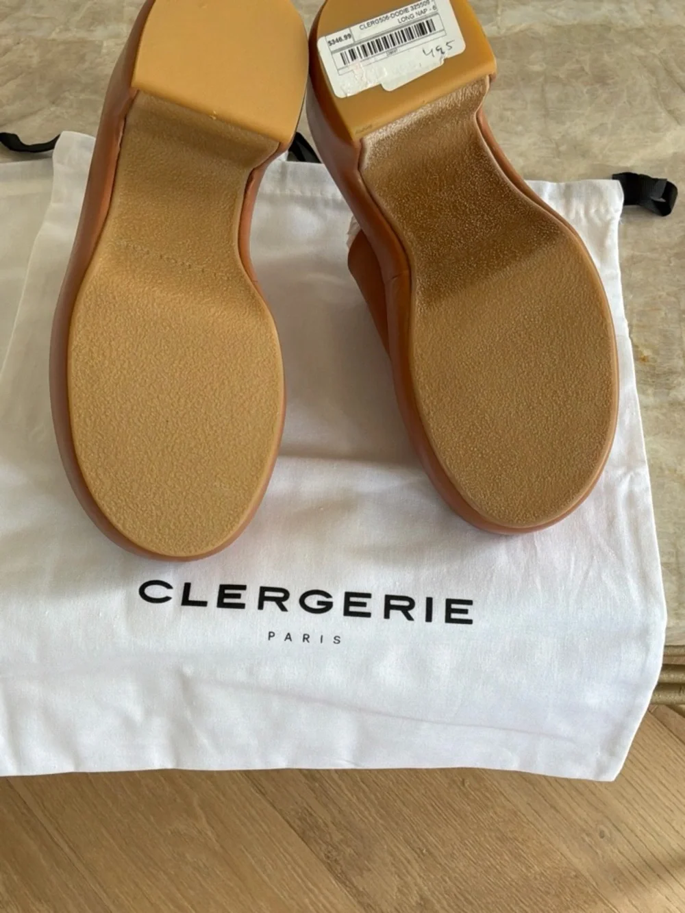 NIB Robert Clergerie Cognac Dodie or Dorice Leather Slide Mules sz 36 or US 6